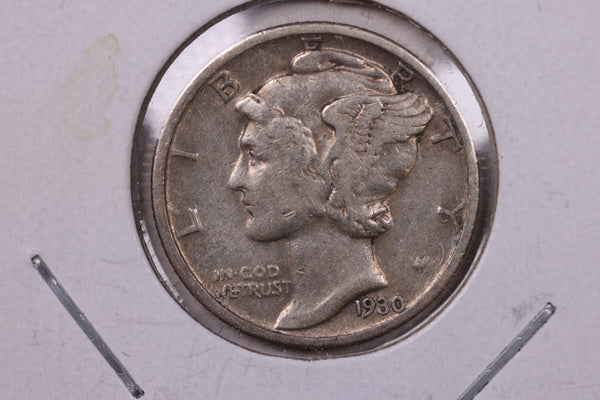1930 Mercury Silver Dime., Very Fine., Store  #19921