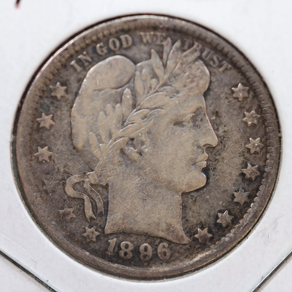 1896-O Barber Quarter, Very Fine Circulated Coin, Store #QR836