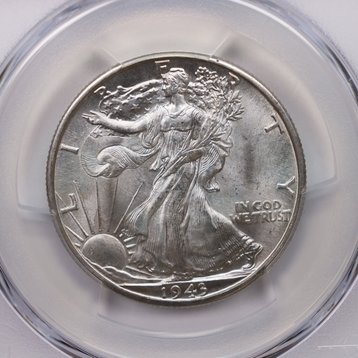 1943-D Walking Liberty Silver Half Dollar, PCGS Graded MS-65, Uncirculated. #HR252.