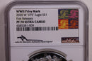 2020-W American Silver Eagle, 'V75' Privy, NGC PF-70, Store SALE