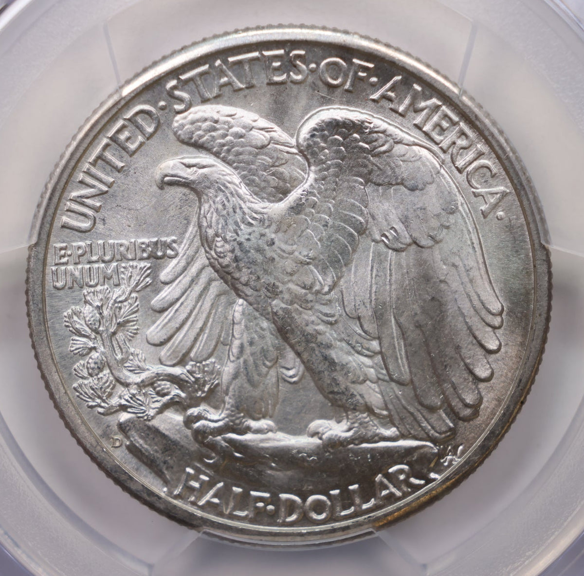 1943-D Walking Liberty Silver Half Dollar, PCGS Graded MS-65, Uncirculated. #HR252.