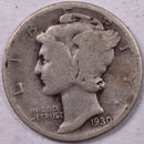1930 Mercury Silver Dime., Very Good., Store