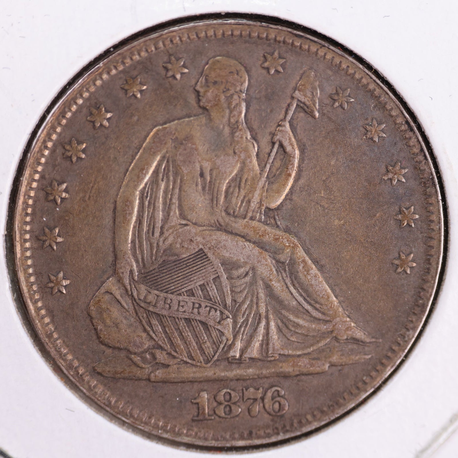 1876 Liberty Seated Half Dollar, Very Fine+ Coin. Store #HR2014