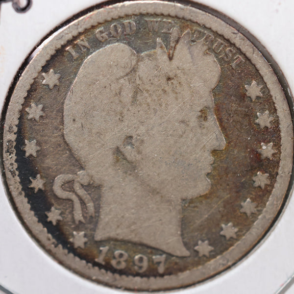 1897-O Barber Quarter, Good+ Circulated Coin, Store #QR843