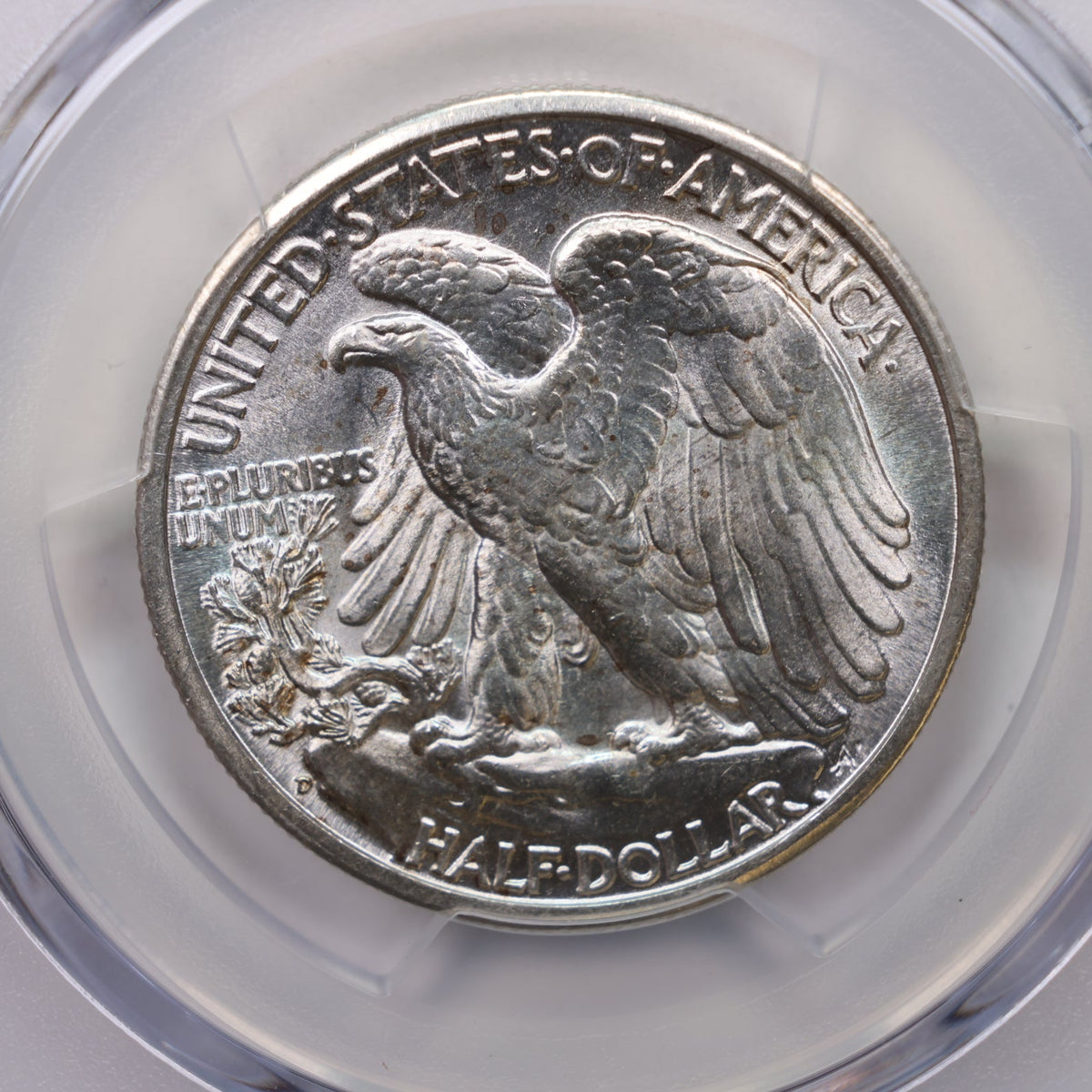 1945-D Walking Liberty Silver Half Dollar, PCGS Graded MS-64, Uncirculated. #HR277.