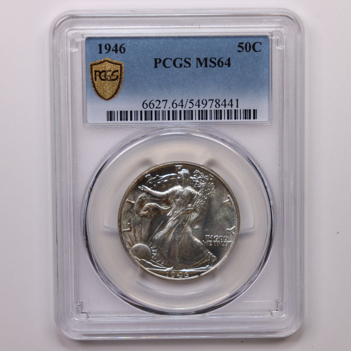 1946 Walking Liberty Silver Half Dollar, PCGS Graded MS-64, Uncirculated. #HR278.