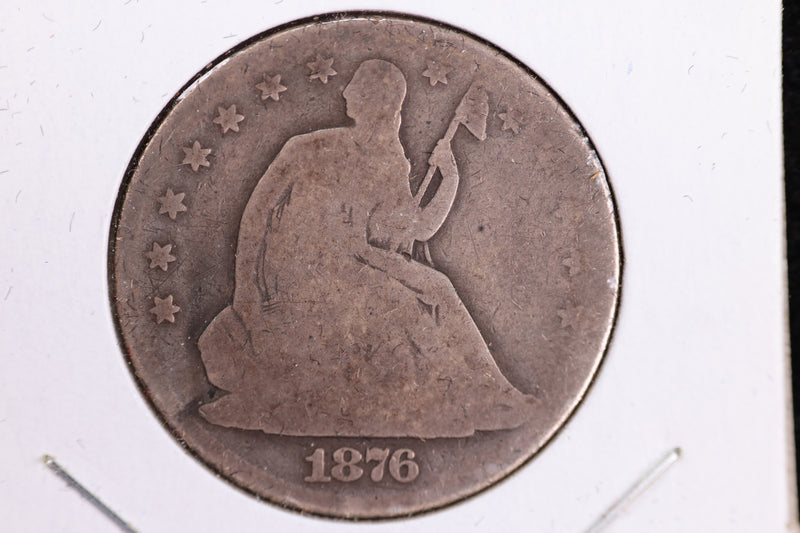 1876-CC Liberty Seated Half Dollar, Affordable Circulated Coin. Store Sale