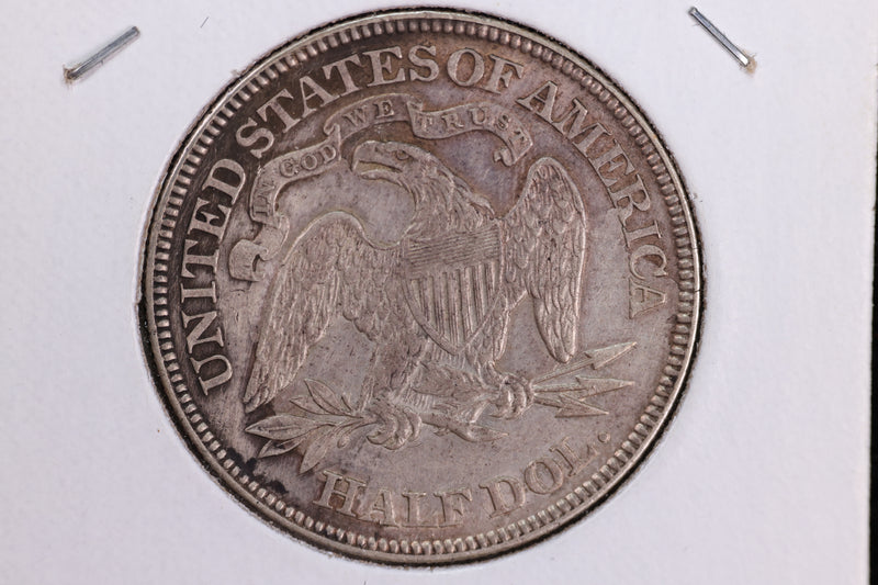 1877 Liberty Seated Half Dollar, Affordable Circulated Coin. Store Sale