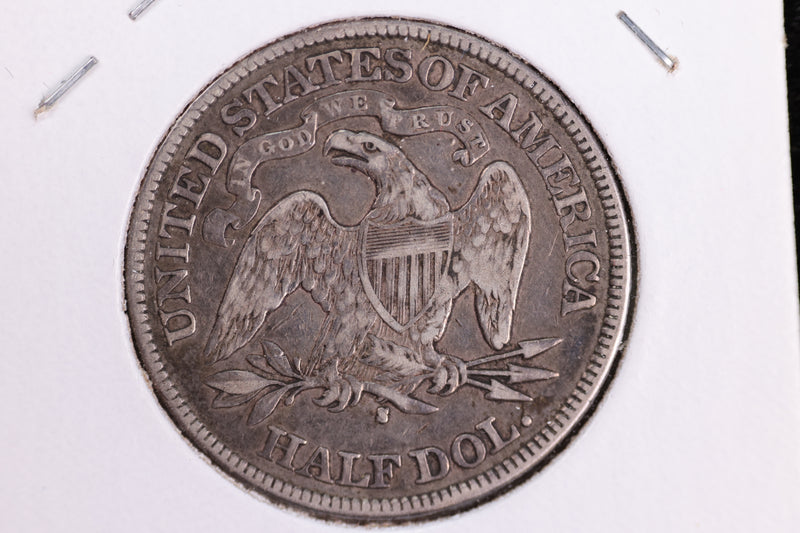 1877-S Liberty Seated Half Dollar, Affordable Circulated Coin. Store Sale