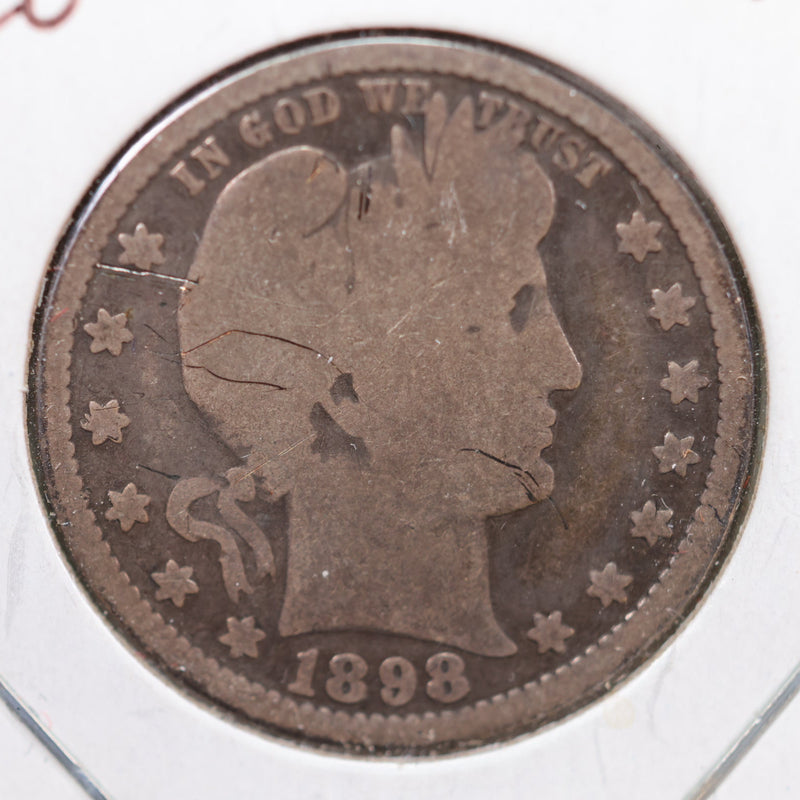 1898-O Barber Quarter, Good Circulated Coin, Store