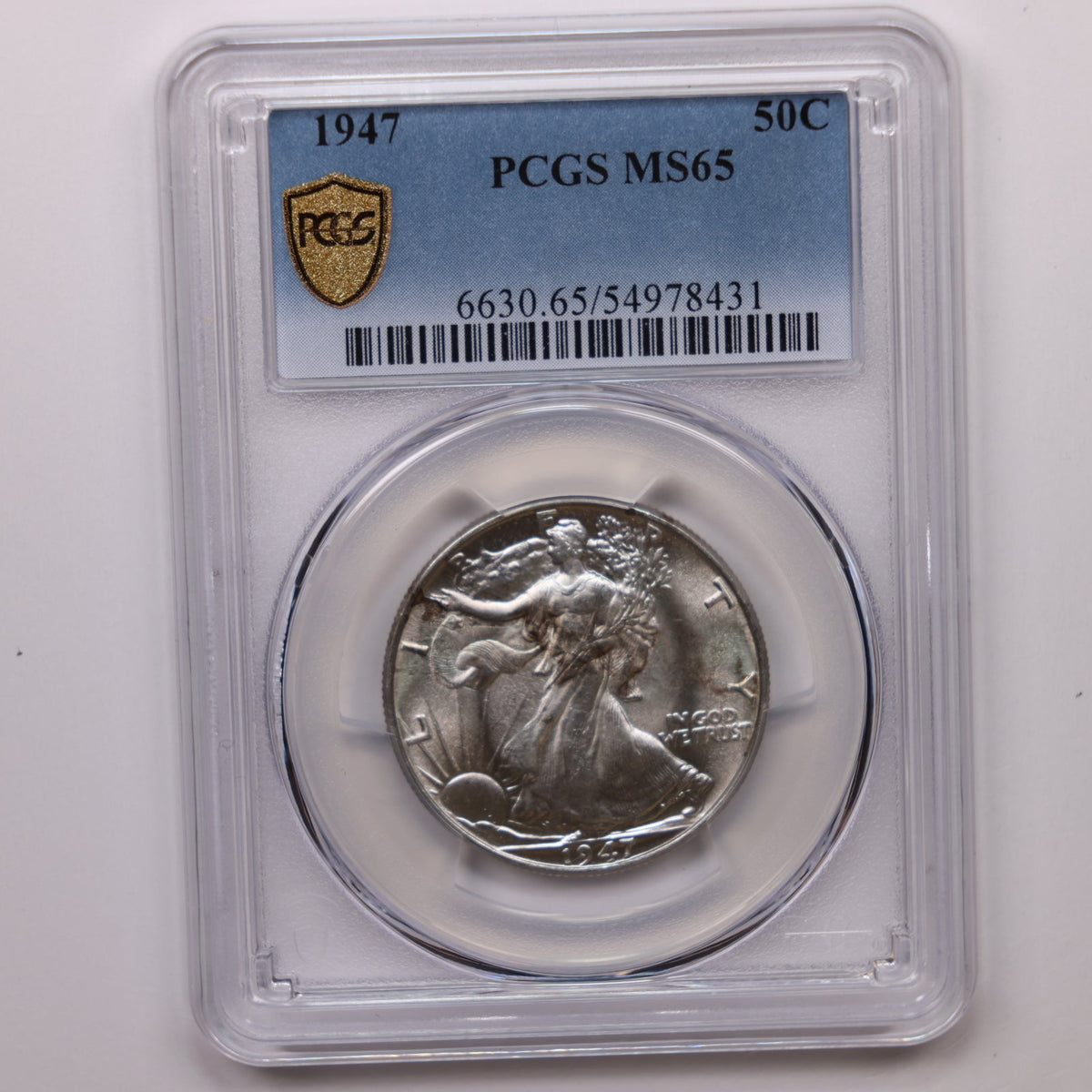 1947 Walking Liberty Silver Half Dollar, PCGS Graded MS-65, Uncirculated. #HR335.