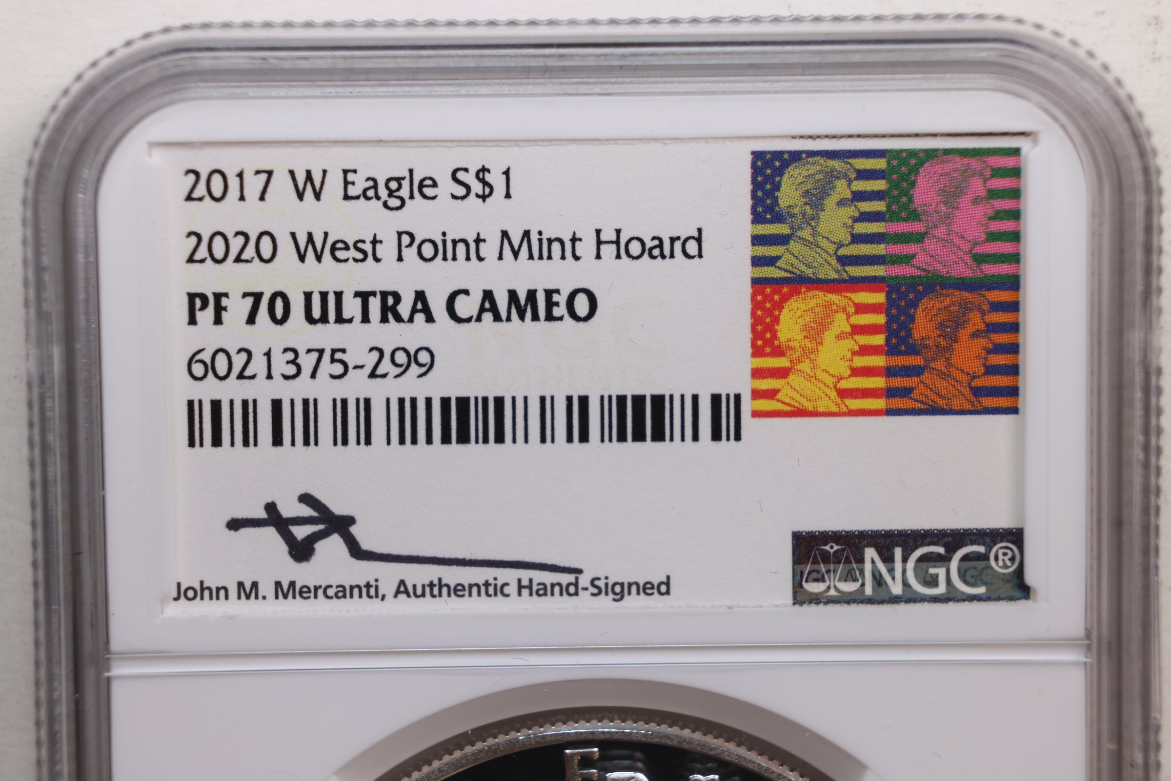 2017-W Proof American Silver Eagle, NGC CERTIFIED PF-70, Store #AE0183