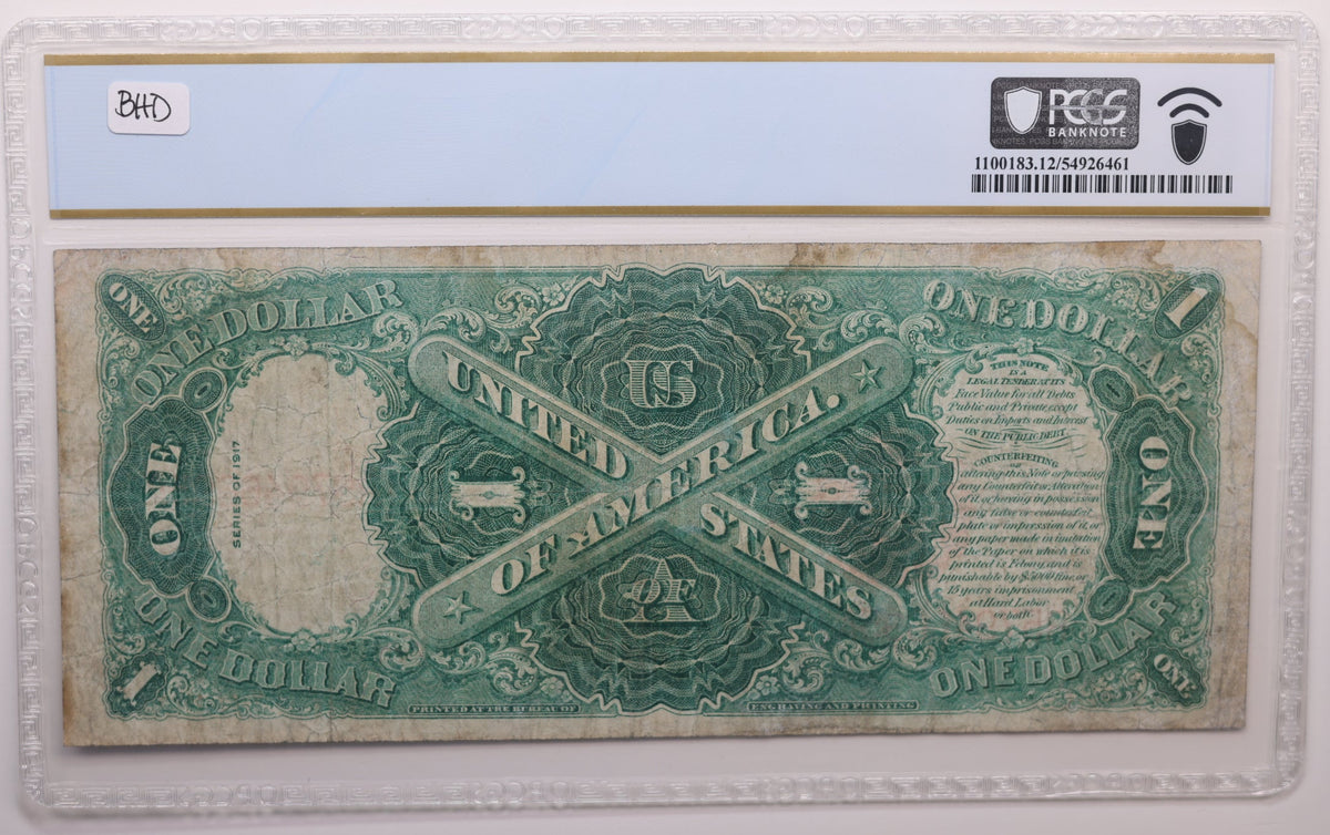 1917 $1, Legal Tender Note. Fr#39, PMG F-12, Circulated Currency, Store #GLT