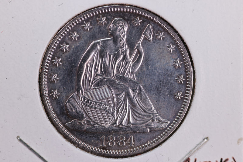 1884/84 Liberty Seated Half Dollar, Affordable Circulated Coin. Store Sale