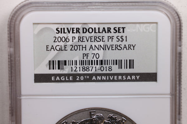 2006 Proof American Silver Eagle, NGC CERTIFIED Reverse PF-70, Store SALE #AE0185.