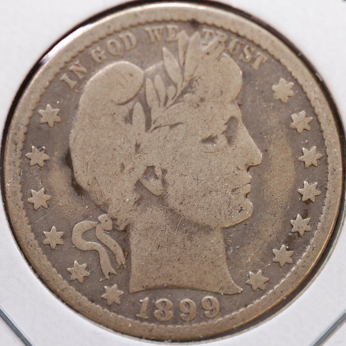 1899-O Barber Quarter, Very Good Circulated Coin, Store #QR854