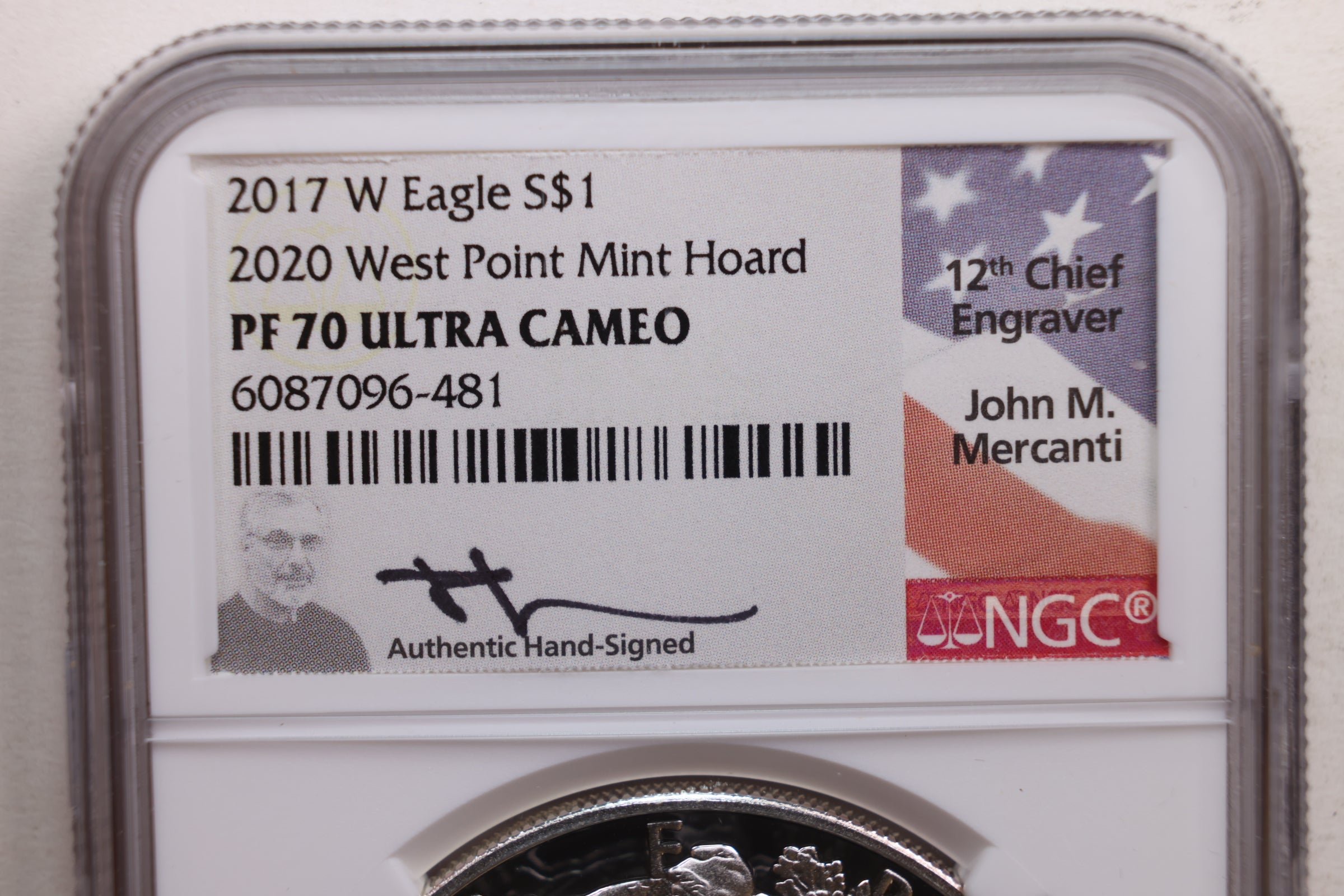 2017-W Proof American Silver Eagle, NGC Certified PF-70, Store #AE0186