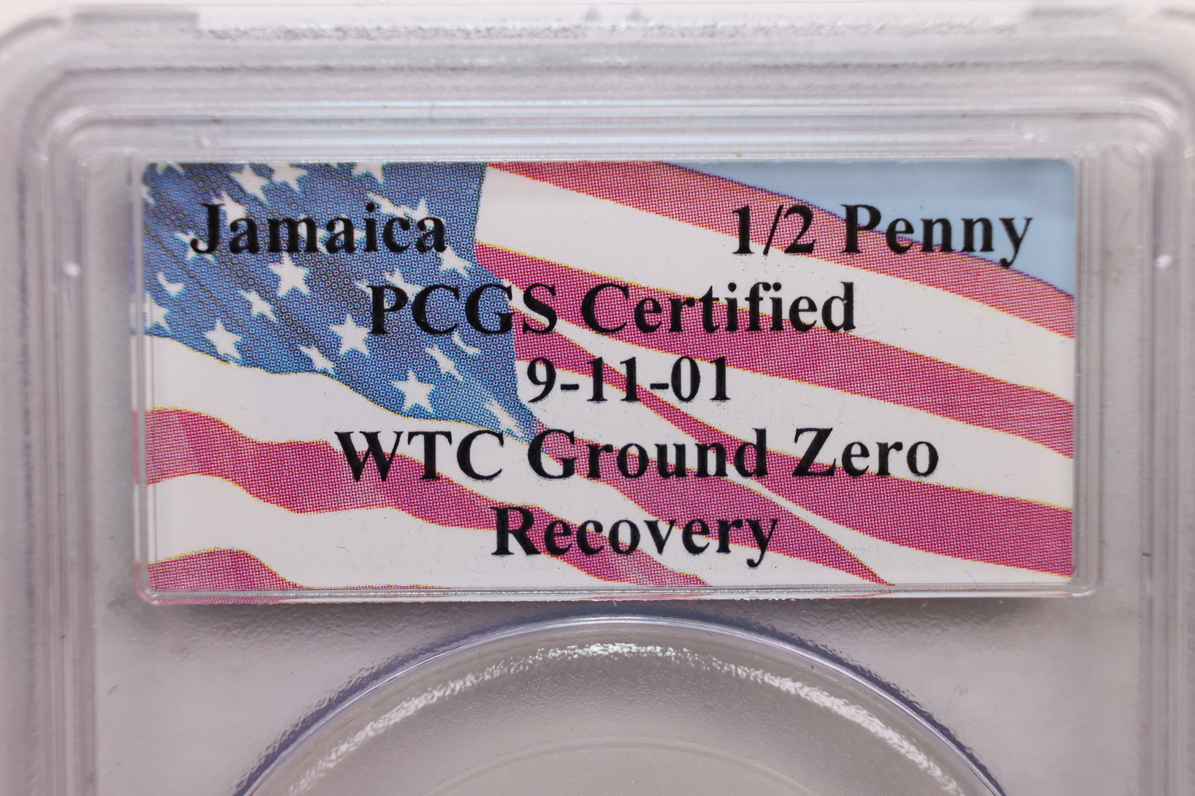 Jamaica 1/2 Penny, Recovered from WTC Ground Zero, PCGS Certified, Store #FN0001