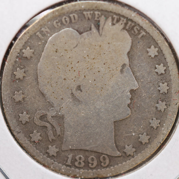 1899-S Barber Quarter, About Good Circulated Coin, Store #QR857