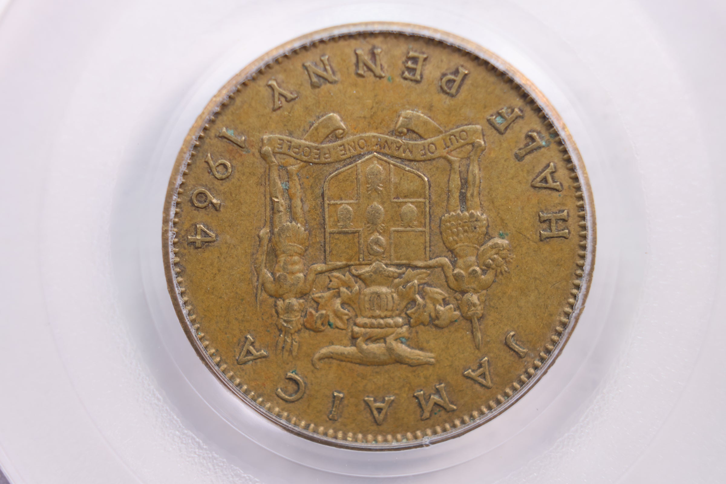 Jamaica 1/2 Penny, Recovered from WTC Ground Zero, PCGS Certified, Sto