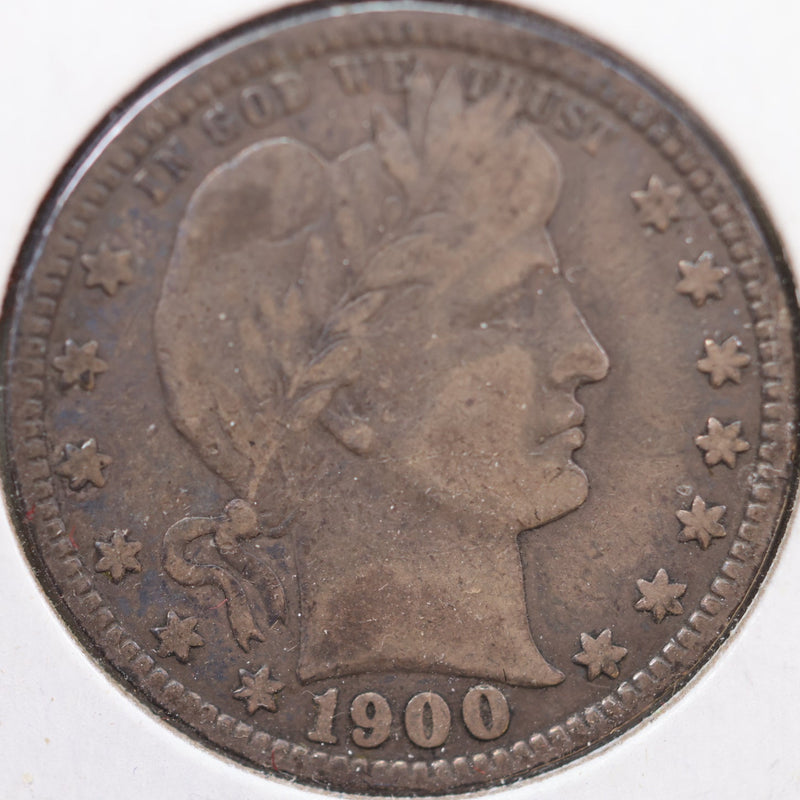 1900 Barber Quarter, Very Good Circulated Coin, Store