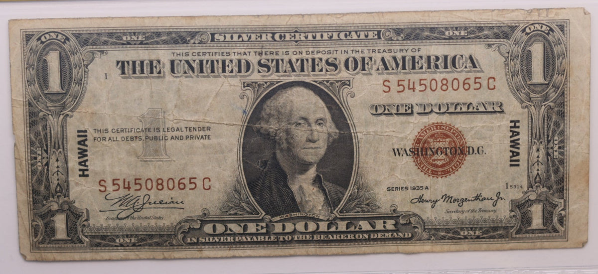 1935 A, $1 Silver Certificate, 'WW II - Hawaii' Issued', PCGS F-15, Store #GSSC017.
