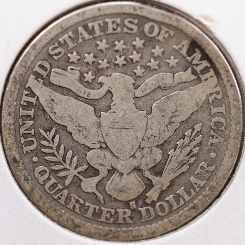 1900-S Barber Quarter, About Good+ Circulated Coin, Store