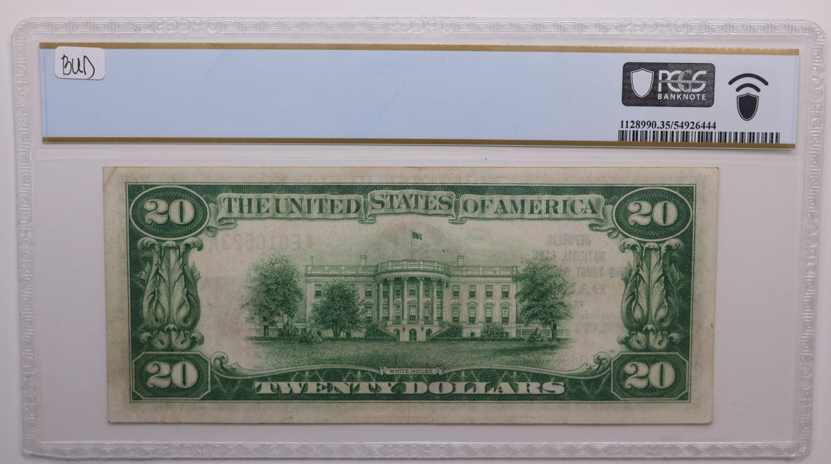 1929 $20 National Currency. CH# 12186, Dallas Texas.  PCGS VF-35, Store #NBN034.
