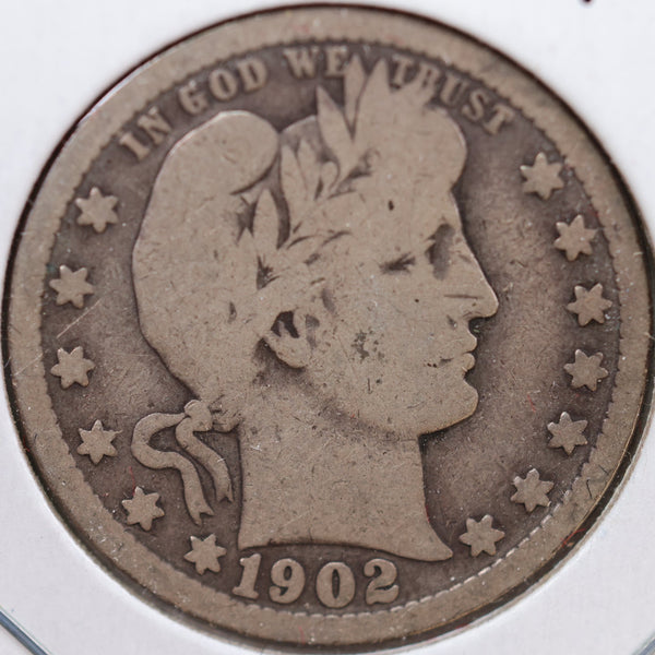 1902-O Barber Quarter, Good+ Circulated Coin, Store #QR870