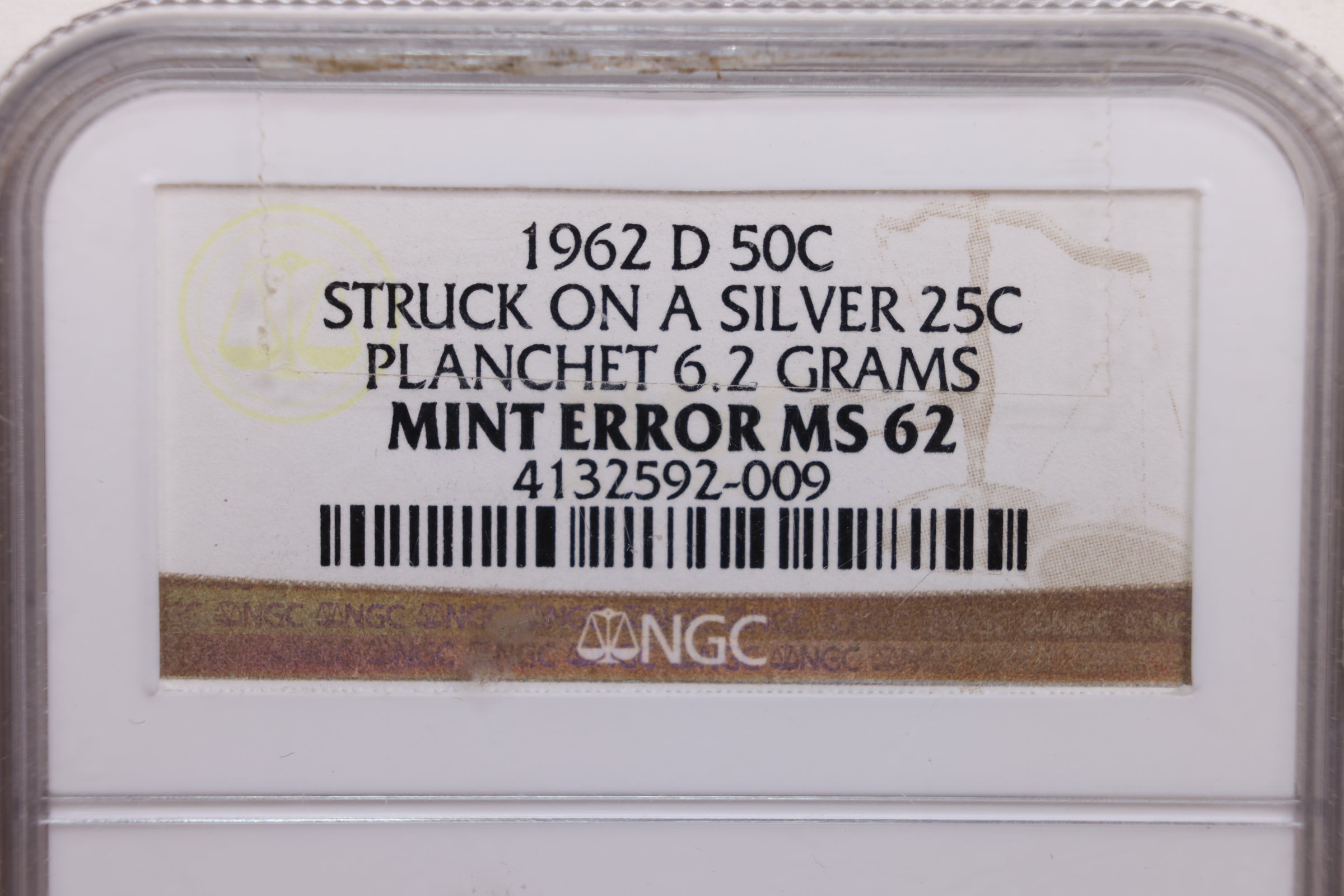 1962-D Mint Error, 'Franklin Struck on Silver Quarter', NGC MS62, Store #GHR088.