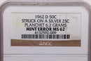 1962-D Mint Error, 'Franklin Struck on Silver Quarter', NGC MS62, Store