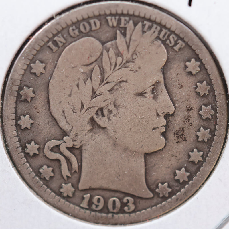 1903-O Barber Quarter, Very Good+ Circulated Coin, Store