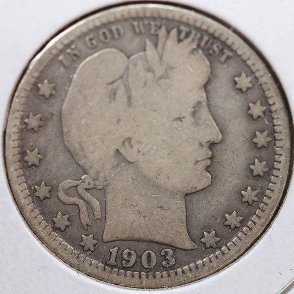 1903-O Barber Quarter, Good Circulated Coin, Store #QR877
