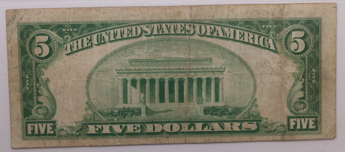 1929 $5 National Bank Note, CH# 1546, Newport, R.I. PCGS F-15, Store #NBN051.