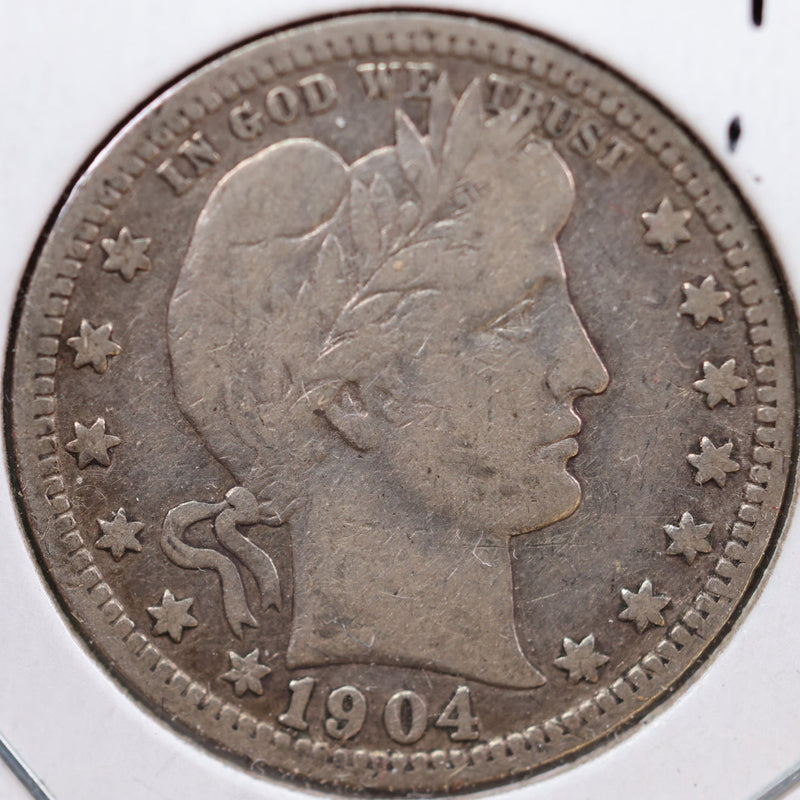 1904 Barber Quarter, Fine Circulated Coin, Store