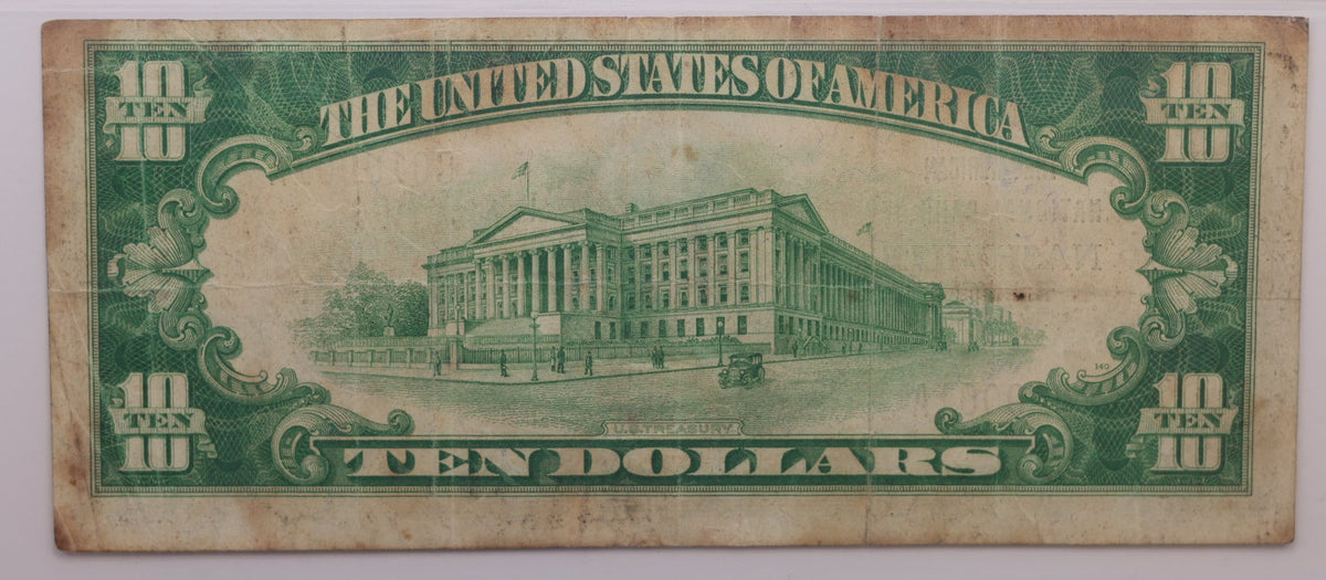 1929 $10 National Bank Note, CH# 3032, Nashville, TN,  PCGS F-15, Store #NBN069.
