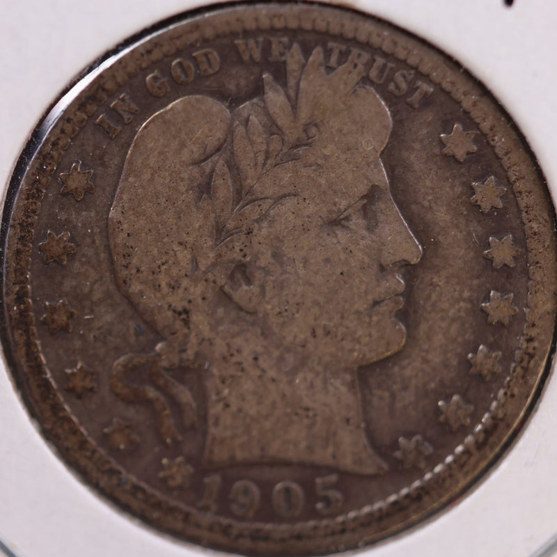 1905 Barber Quarter, Very Good Circulated Coin, Store