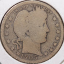 1905 Barber Quarter, About Good Circulated Coin, Store