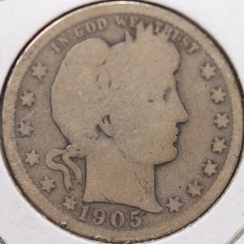 1905 Barber Quarter, About Good Circulated Coin, Store