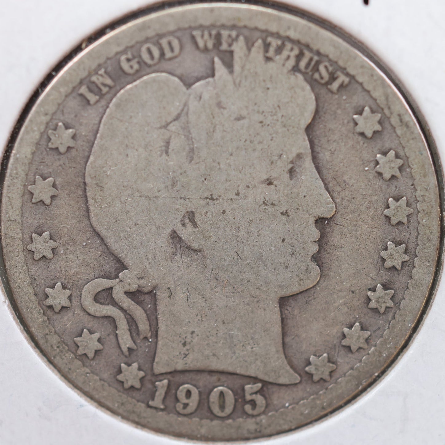 1905-S Barber Quarter, About Good Circulated Coin, Store #QR889