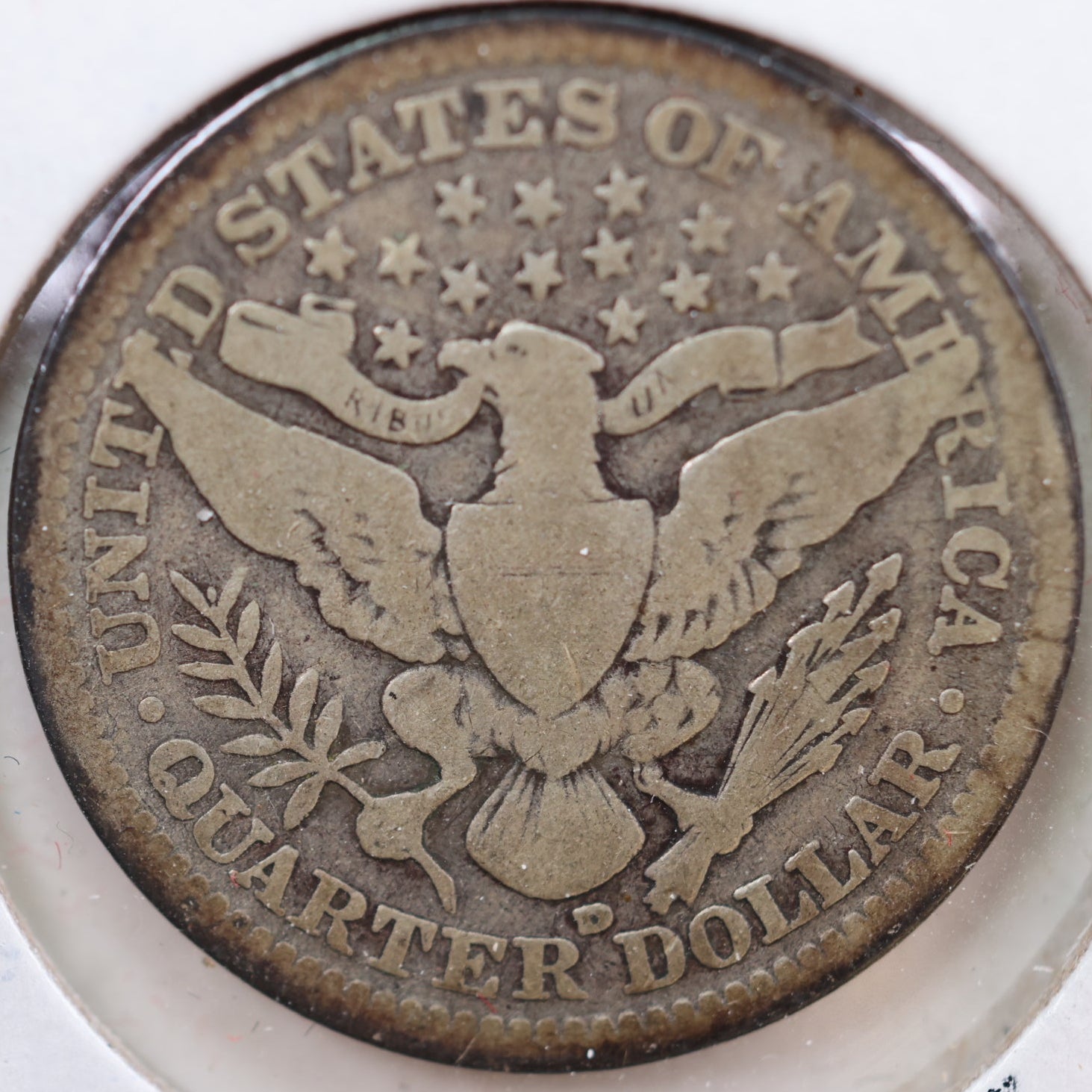 1907-D Barber Silver Quarter, Good+ Circulated Coin, Store #QR899