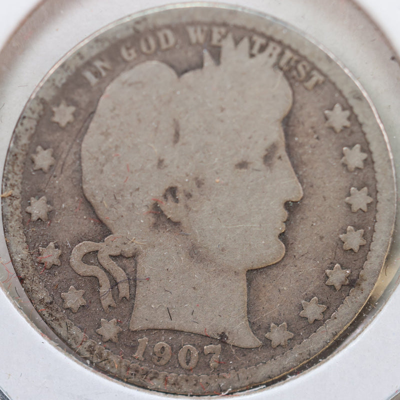1907-O Barber Quarter, Good+ Circulated Coin, Store