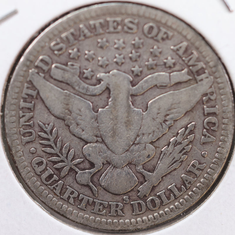 1907-S Barber Quarter, Very Good Circulated Coin, Store