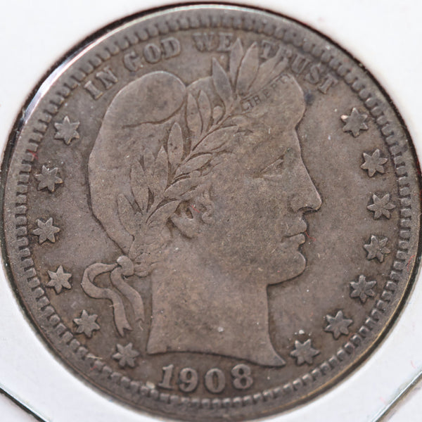 1908-D Barber Quarter, Very Fine Circulated Coin, Store #QR906