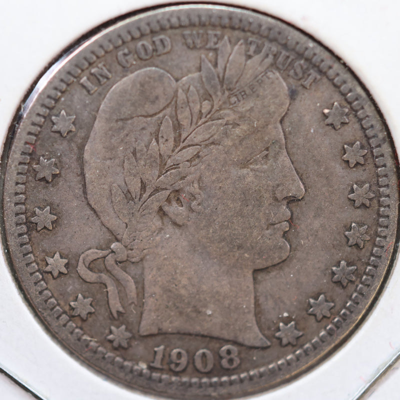 1908-D Barber Quarter, Very Fine Circulated Coin, Store