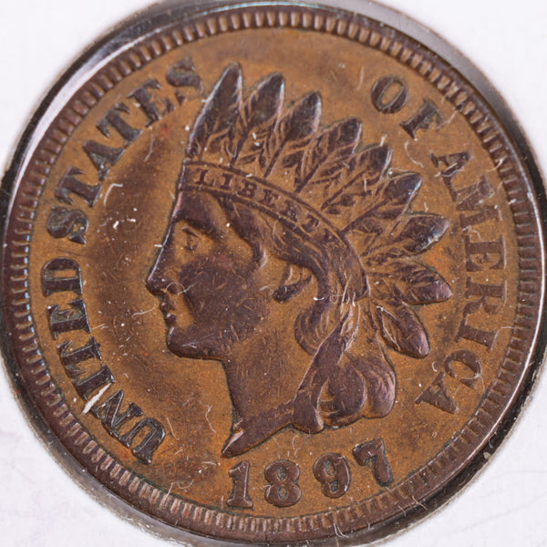 1897 Indian Head Cent, Abt Uncirculated Coin, Store #CT0333