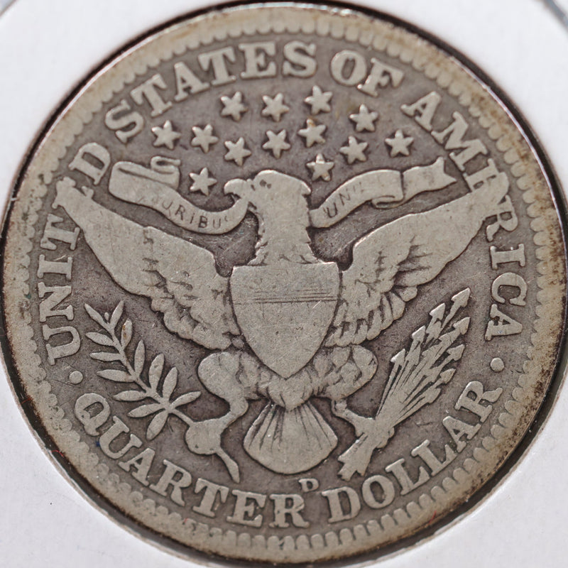 1908-D Barber Quarter, Very Good Circulated Coin, Store