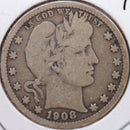 1908-O Barber Quarter, Very Good Circulated Coin, Store