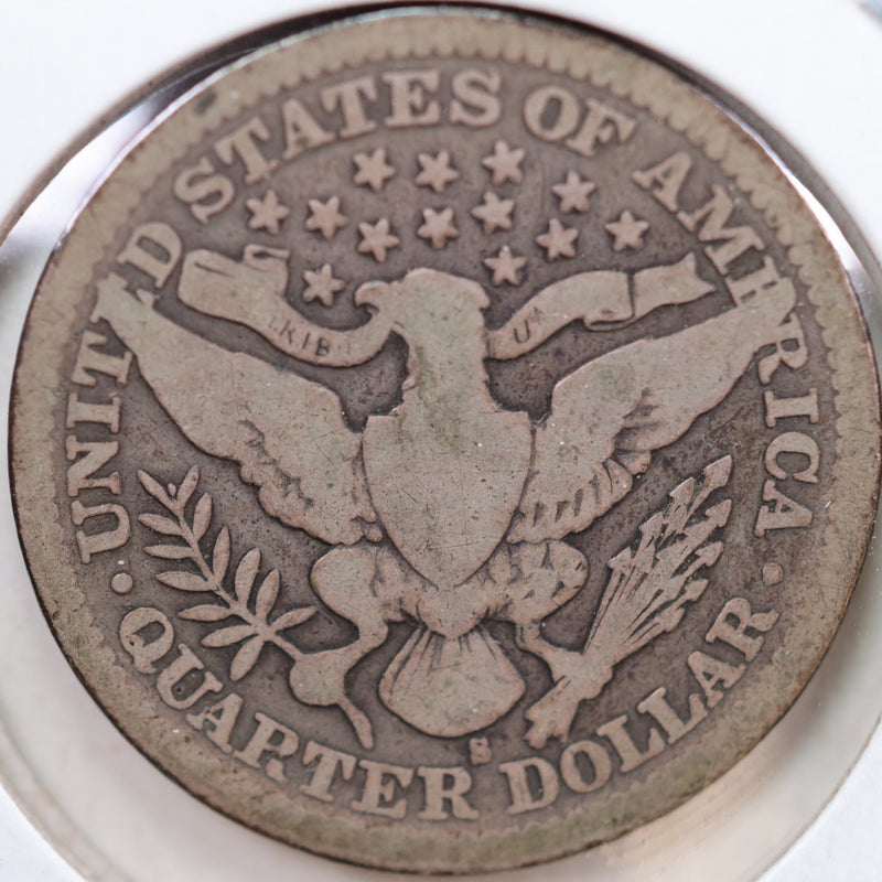 1908-S Barber Quarter, Very Good Circulated Coin, Store