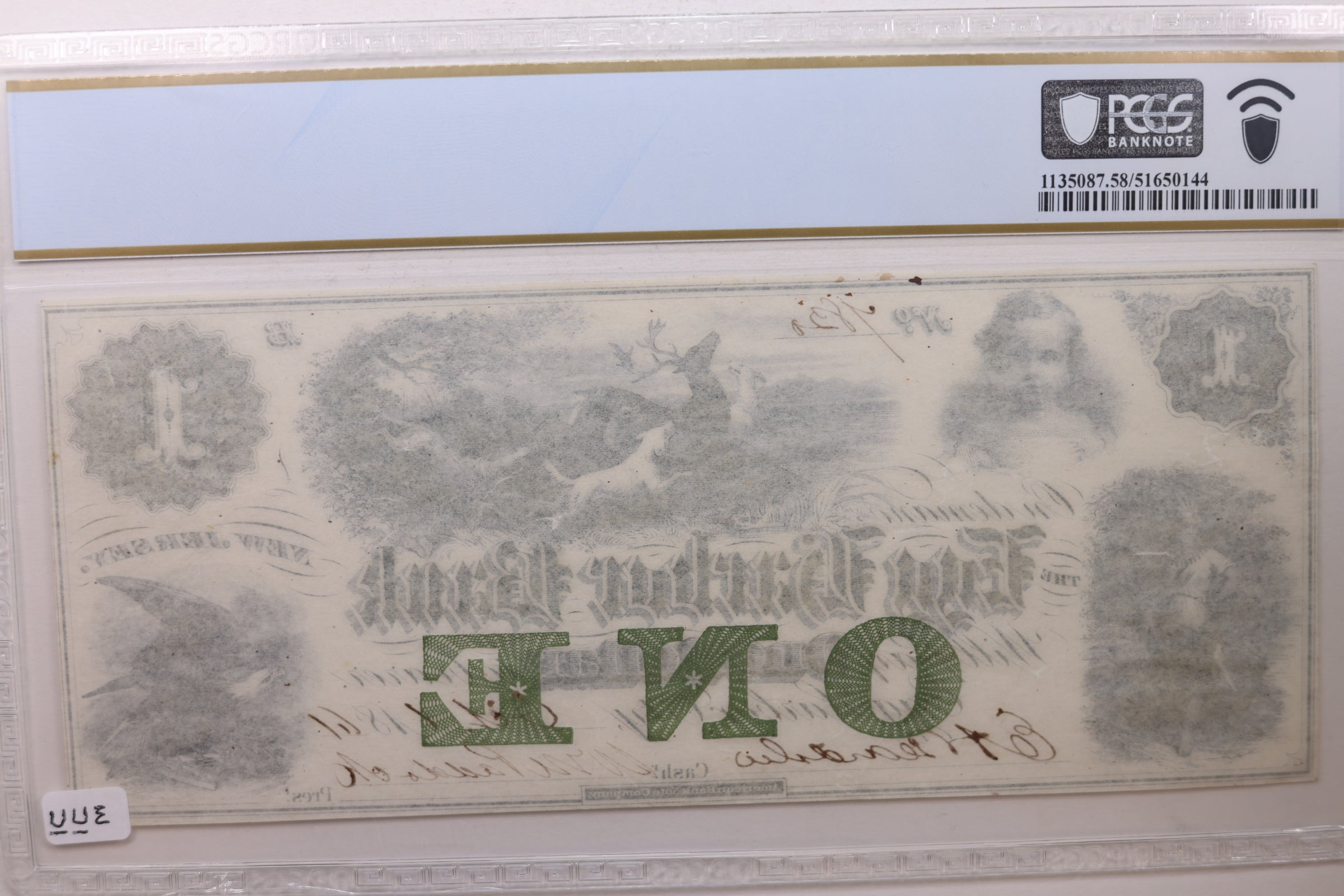 1861 $1, Egg Harbor Bank, New Jersey, Obsolete Note, PCGS AU58, Store #GNJ015.
